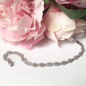Oval Link Faux Diamond Bracelet